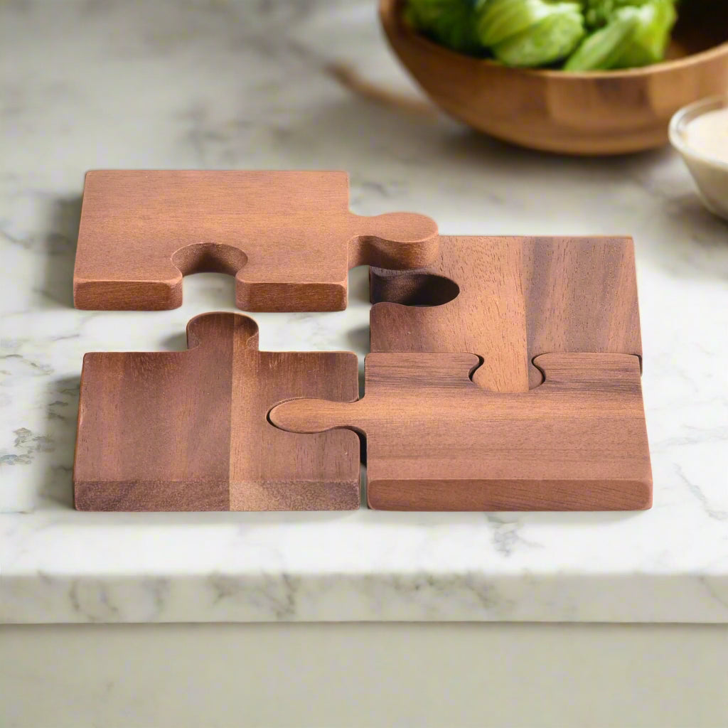 Puzzle Piece Coasters - Set of 4