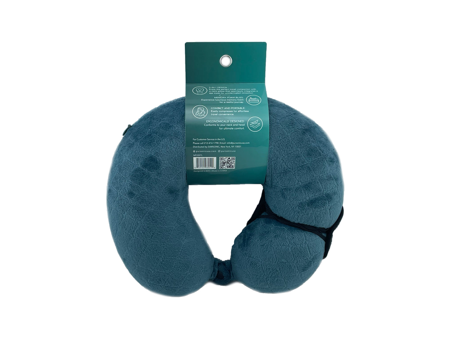 Memory Foam Travel Pillow with Sleep Mask