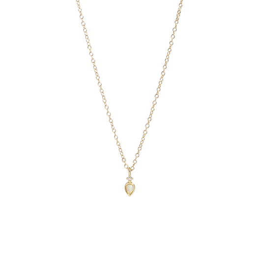 Opal Teardrop Sparkle Necklace