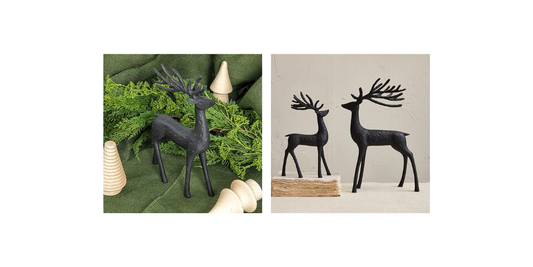Black Resin Reindeer Decor