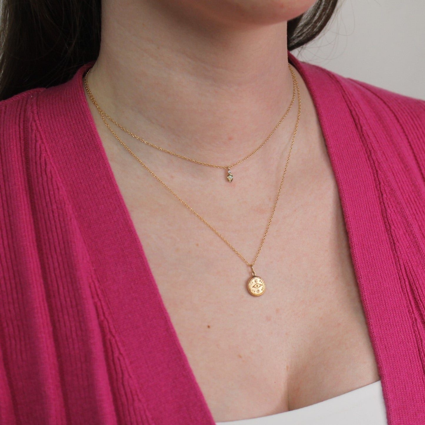 Opal Teardrop Sparkle Necklace