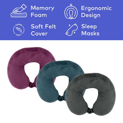 Memory Foam Travel Pillow with Sleep Mask